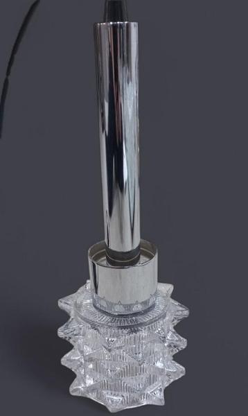 70's vintage chromé en glazen hanglamp beschikbaar voor biedingen