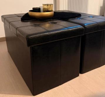2 st zwarte opbergbox met zitkussen op 82x40x40 cm ZGAN !! beschikbaar voor biedingen