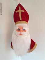 Authentiek etalage Sinterklaas hoofd - 65 cm, rood/goud, Verzenden, Zo goed als nieuw