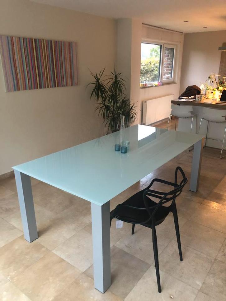 Table en verre Chris Oliver, Maison & Meubles, Tables | Tables à manger, Comme neuf, Rectangulaire, Verre, Métal