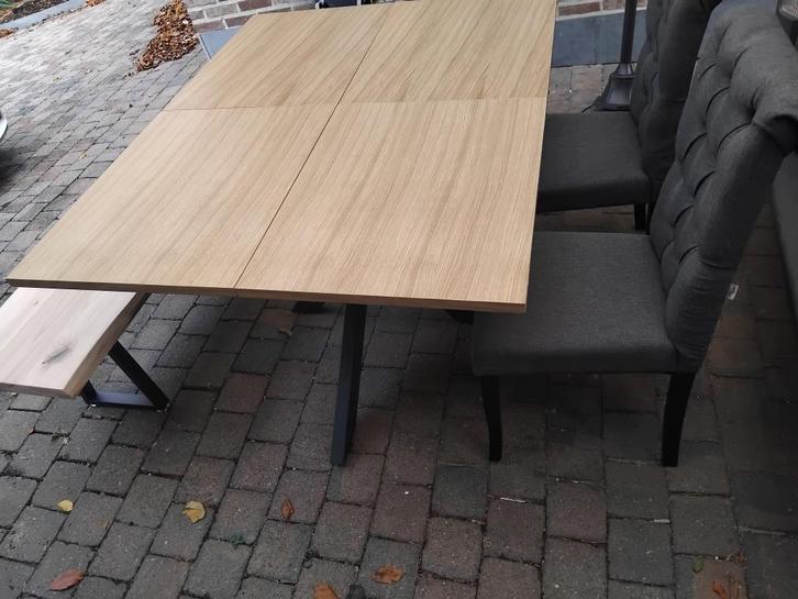 eetkamertafel met bank en stoelen, Huis en Inrichting, Complete eetkamers, Gebruikt, Ophalen