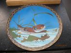 Cloisonné  bord met eenden, Ophalen of Verzenden, Brons