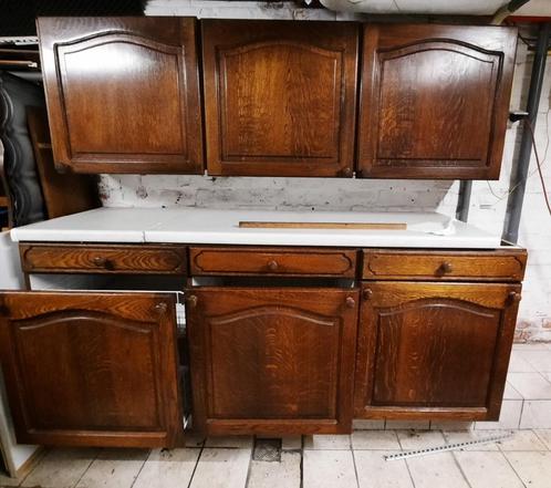 keuken, Huis en Inrichting, Keuken | Complete keukens, Gebruikt, Enkelwandige keuken, Bruin, Overige materialen, Ophalen