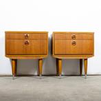 Prachtige set vintage nachtkastjes, Huis en Inrichting, Slaapkamer | Nachtkastjes, Ophalen of Verzenden, Gebruikt, Hout