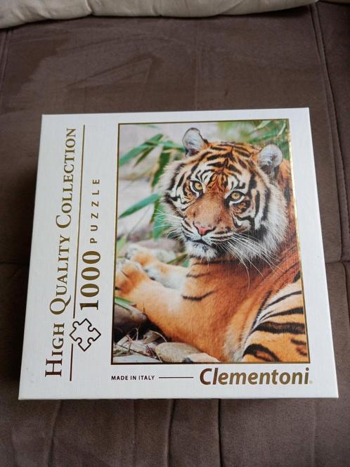 Clementoni 1000 stuks - Sumatraanse tijger, Hobby en Vrije tijd, Denksport en Puzzels, Gebruikt, Legpuzzel, 500 t/m 1500 stukjes