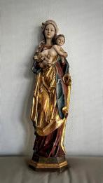 Geschilderd houtsnijwerk Mariabeeld met kindje Jezus, Ophalen