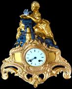 Pendule Klok Verguld Bladgoud Antiek Art Deco Slingerklok, Ophalen of Verzenden