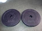 Halterschijf 30 mm - kunststof - 2 x 2.5 kg, Sport en Fitness, Fitnessmaterialen, Ophalen of Verzenden, Gebruikt, Halterschijven