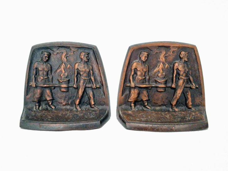 boekensteunen De Etna NV, Antiek en Kunst, Antiek | Brons en Koper, Ophalen of Verzenden