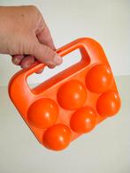 Vintage Retro oranje eierdoosje - 6 eitjes, Verzenden, Huis en Inrichting