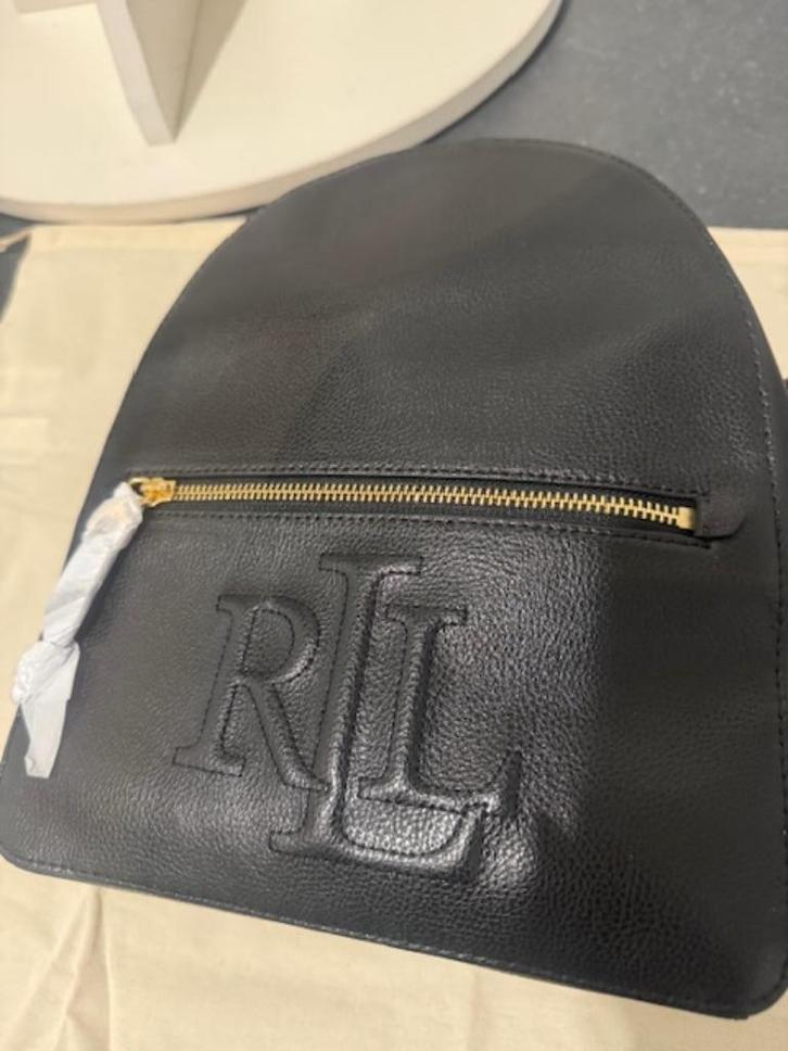 splinternieuwe zwart leren handtas / rugzak Ralph Lauren, Handtassen en Accessoires, Tassen | Damestassen, Nieuw, Overige typen