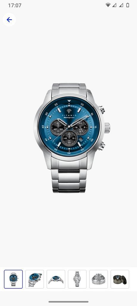 Horloge, zilver, Titanio Aurelius, Handtassen en Accessoires, Horloges | Heren, Zilver, Ophalen of Verzenden