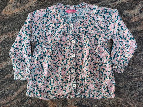 Mt 80 Veelkleurig bloemenbloesje met lange mouwen, Kinderen en Baby's, Babykleding | Maat 80, Zo goed als nieuw, Meisje, Overhemdje of Bloesje