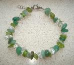 Armband van edelsteensplit in groentinten, Verzenden, Nieuw, Groen, Met edelsteen