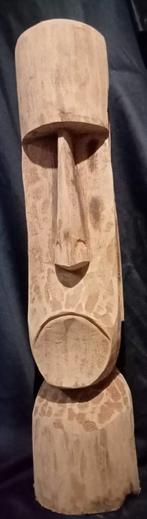 statue totem Tiki moai îles de Pâques en bois de cocotier 1m, Antiquités & Art, Enlèvement ou Envoi