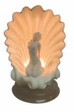 Vintage decoratieve lamp naakte vrouw, lichtgevende schelp, Antiek en Kunst, Ophalen of Verzenden
