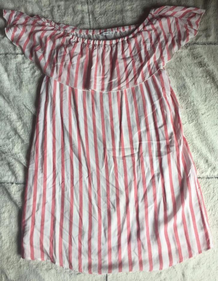 Zomerkleedje met rode strepen van Only, Kleding | Dames, Jurken, Zo goed als nieuw, Maat 38/40 (M), Rood, Boven de knie, Verzenden