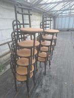 Stalen stoelen met houten zitvlak, 5 krukken of meer, Ophalen of Verzenden, Zo goed als nieuw
