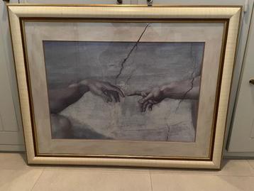 Luxe kader met schilderij “De schepping “ van Michelangelo 