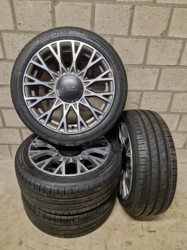 Fiat 500 16 inch velgen met nieuwe banden, Auto-onderdelen, Banden en Velgen, Banden en Velgen, Zomerbanden, 16 inch, 195 mm, Personenwagen