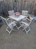 Tuinset teak/ aluminium, Tuin en Terras, Tuinsets en Loungesets, Tuinset, Gebruikt, Ophalen of Verzenden, Aluminium