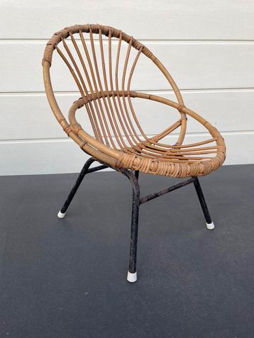 Kinderstoeltje riet Rohe Noordwolde bamboe vintage retro beschikbaar voor biedingen