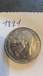 Oude Zilveren Munt uit 1871 / Leopold II, Postzegels en Munten, Ophalen of Verzenden, Losse munt, Zilver