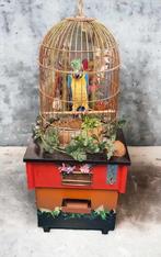 Pratende papegaai in een koperen kooi🦜, Verzamelen, Gebruikt, Ophalen of Verzenden, Kermis automaton