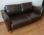 Tweepersoons leren bank in donkerbruin, Huis en Inrichting, Ophalen, Klassiek, 150 tot 200 cm, Tweepersoons