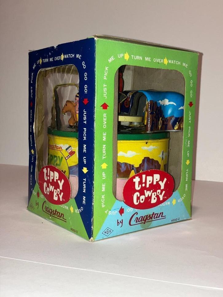 Tippy t! Py Cowboy Indian Cragstan + Doos - Japan Vintage 19, Antiek en Kunst, Antiek | Speelgoed, Ophalen of Verzenden