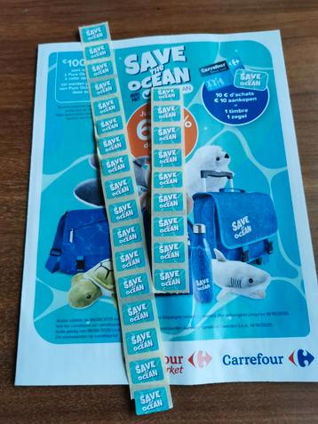 Save the ocean - zegeltjes Carrefour - prijs per zegel.  beschikbaar voor biedingen