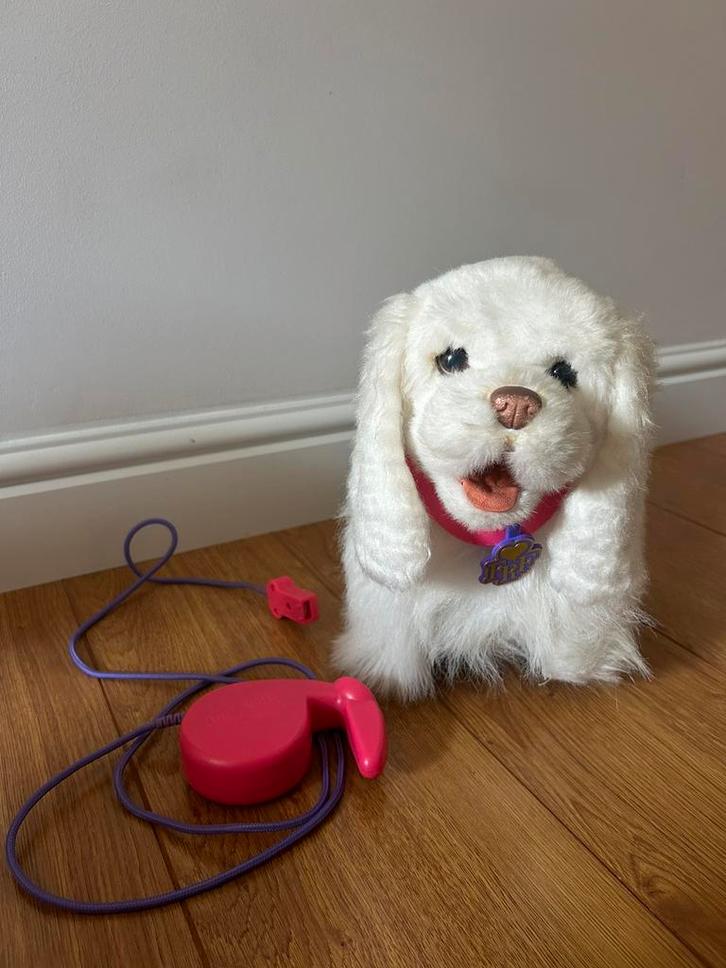 Fur Real Friends wit hondje, Kinderen en Baby's, Speelgoed | Knuffels en Pluche, Zo goed als nieuw, Ophalen