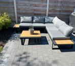 Loungeset kussen grijs alu zwart, Ophalen, 5 zitplaatsen, Bank, Aluminium