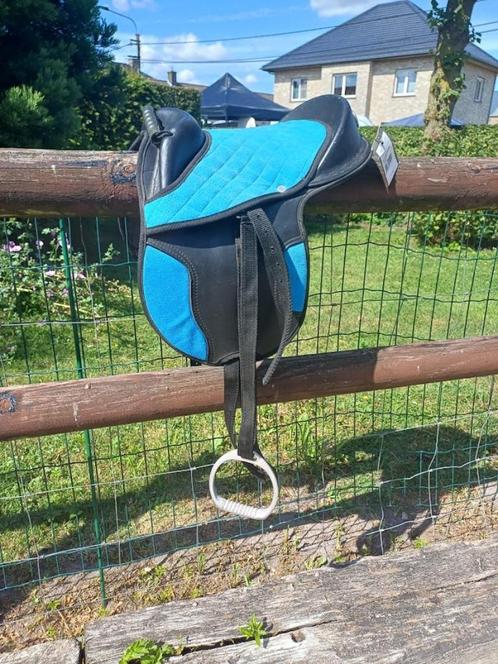 Shetland Zadel QHP Blauw, Dieren en Toebehoren, Paarden en Pony's | Zadels, Zo goed als nieuw, Overige soorten, Ophalen