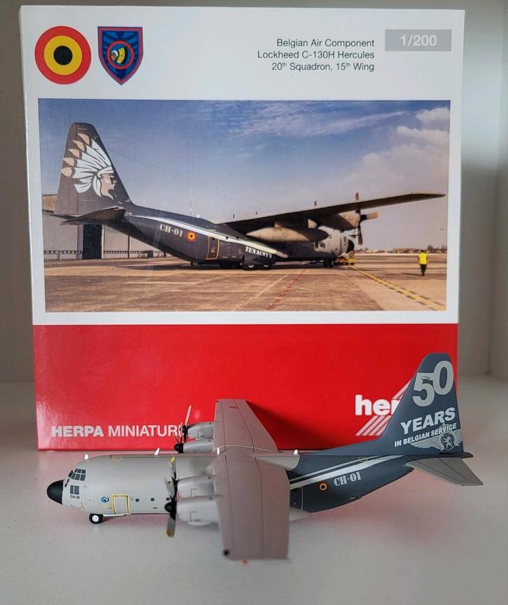 Herpa Wings Belgian Air Component C-130H Hercules 1:200, Verzamelen, Luchtvaart en Vliegtuigspotten, Nieuw, Schaalmodel, Ophalen of Verzenden