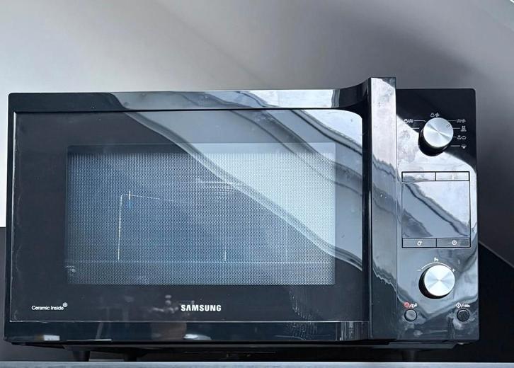Samsung combi-magnetron MC457TDRCSR  met accessoires, Electroménager, Micro-ondes, Comme neuf, Autoportant, 45 à 60 cm, Gril, Air chaud