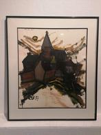 Gemengde technieken op papier – gesigneerd, Antiek en Kunst, Ophalen of Verzenden