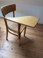 houten stoel met schrijfblad vintage, Huis en Inrichting, Gebruikt, Hout, Ophalen