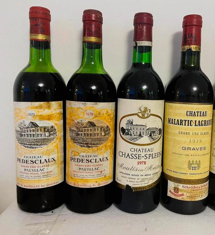 Chasse Spleen 78-Pedesclaux: 75/79-Malartic Lagravière 1978., Collections, Vins, Neuf, Vin rouge, France, Pleine, Enlèvement ou Envoi