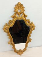 Antieke decoratieve houten spiegel, Antiek en Kunst, Ophalen of Verzenden, Overige vormen, Minder dan 50 cm, Minder dan 100 cm