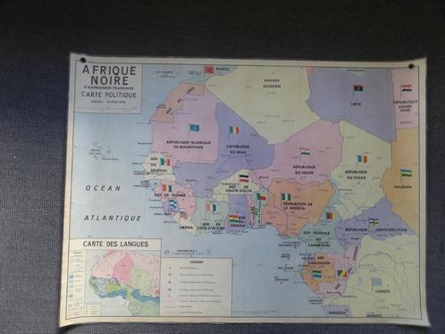 carte plastifiée de l'Afrique noire, politique et économique, Livres, Atlas & Cartes géographiques, Utilisé, Carte géographique