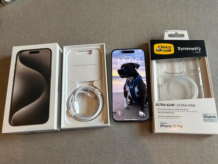 Iphone 15 Pro 256 Go en titane naturel, Télécoms, Téléphonie mobile | Apple iPhone, Comme neuf, 256 GB, Sans abonnement, Sans simlock