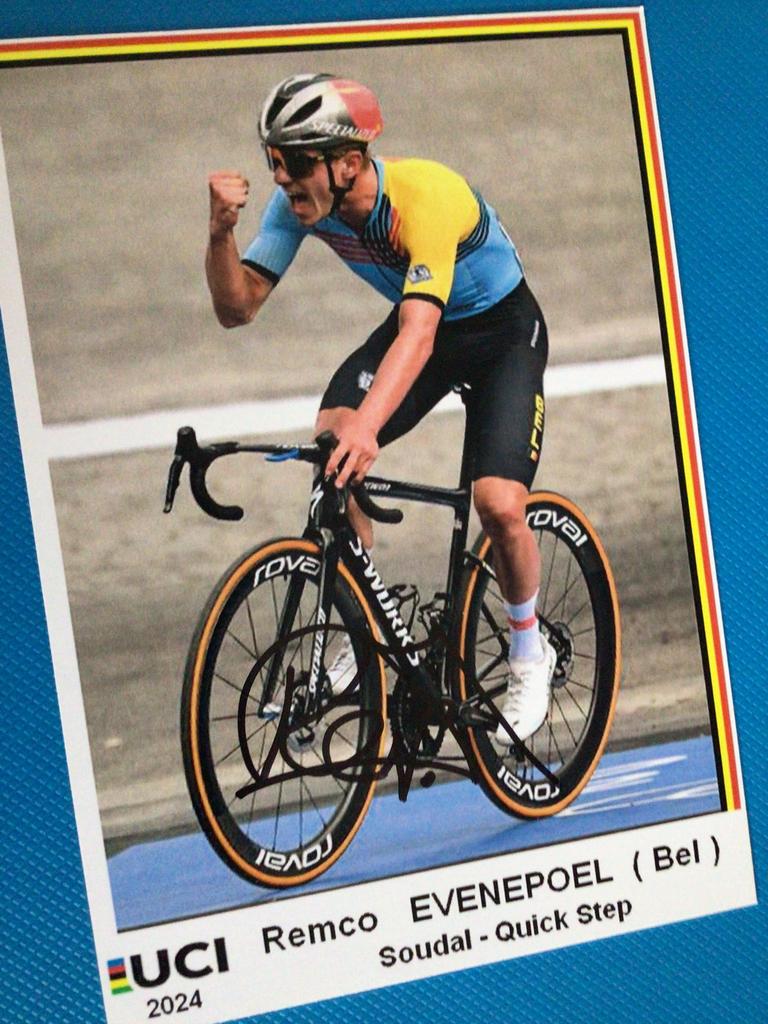 wielerkaart  2024 team quick step remco evenepoel signe, Verzenden, Zo goed als nieuw