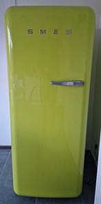 koelkast SMEG limoengroen., Avec compartiment congélateur, Utilisé, 200 litres ou plus, 45 à 60 cm