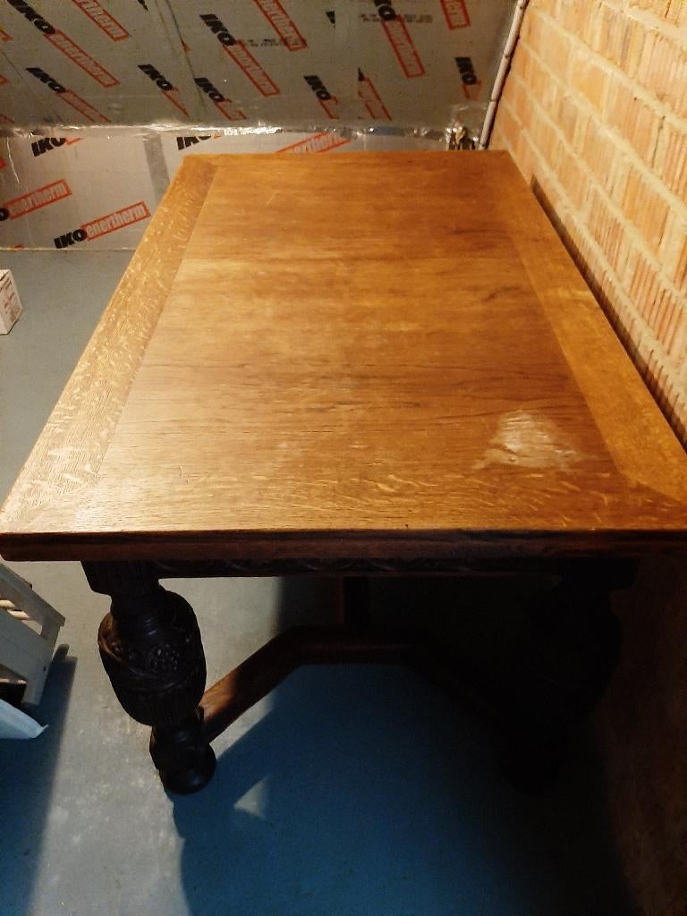 Eiken tafel en stoelen, Huis en Inrichting, Tafels | Eettafels, Ophalen, Gebruikt, 100 tot 150 cm, Eikenhout