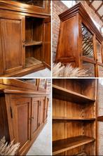 Eiken buffetkast/vitrinekast GRATIS LEVERING, Ophalen, Met deur(en), 50 tot 75 cm, Flamant