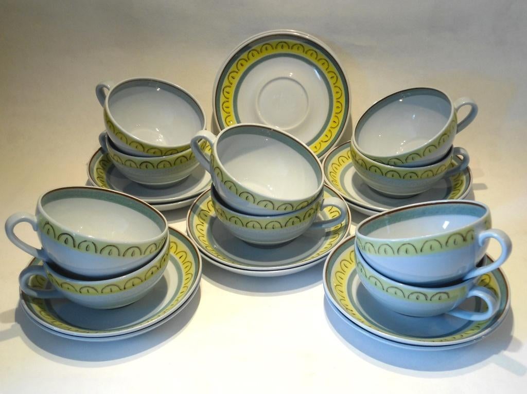 Arabia Finland "Crownband" theekopjes., Ophalen