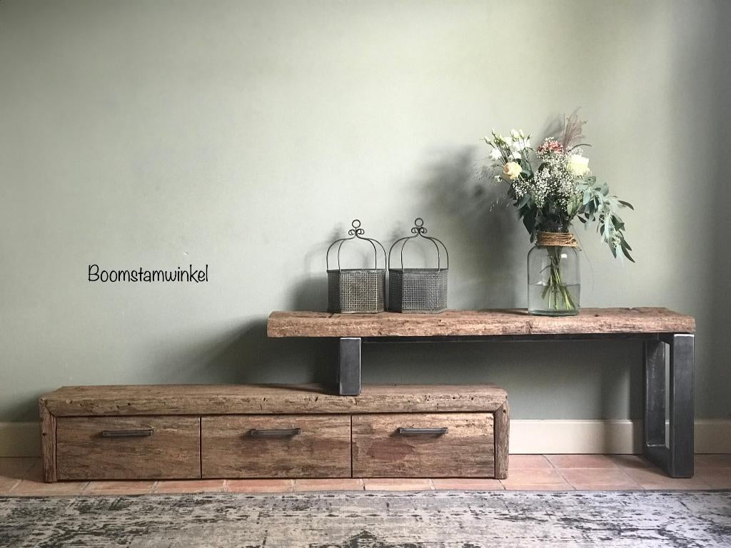 Tv meubel hout | houten tv meubel | tv meubel oud hout, 150 tot 200 cm, Nieuw, Ophalen of Verzenden, Minder dan 100 cm