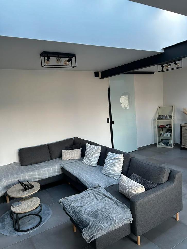 U-vorm salon, Huis en Inrichting, Zetels | Zetels, Zo goed als nieuw, Hoekbank, Vierpersoons of meer, 250 tot 300 cm, 125 tot 150 cm