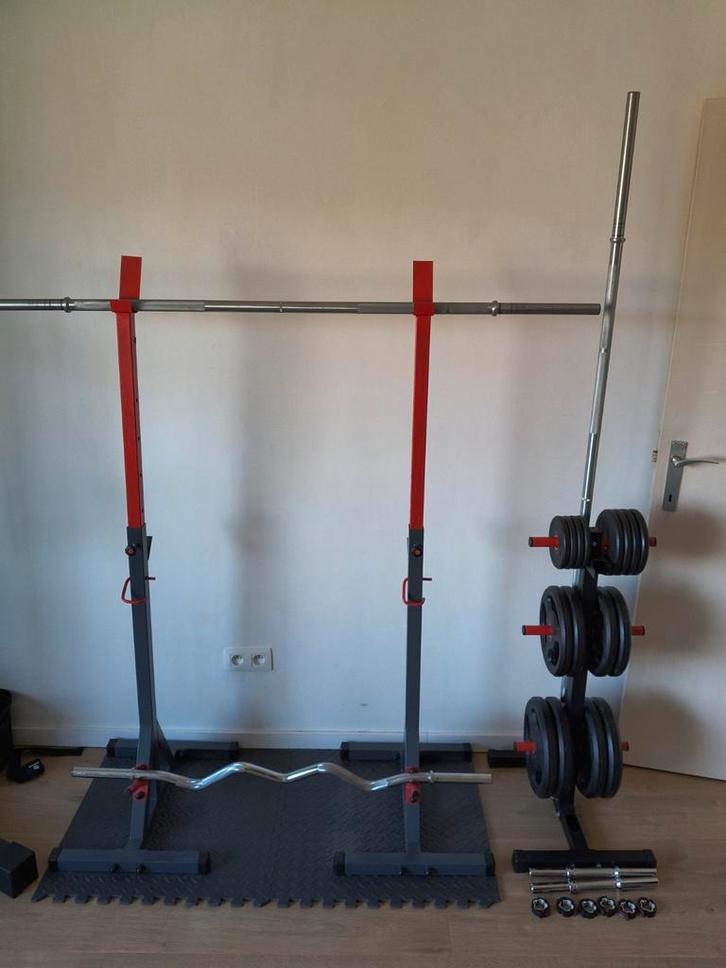 fitness squat staanders, gewicht, stangen en opbergstaander, Sport en Fitness, Fitnessmaterialen, Halterstangen, Ophalen